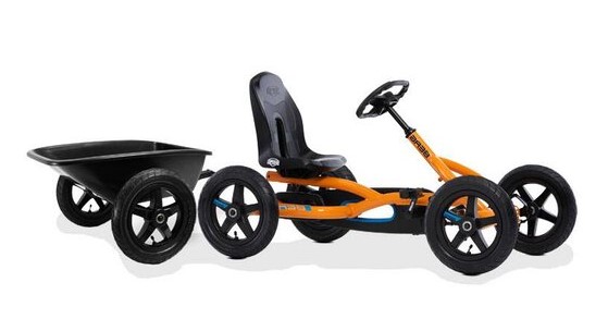 Berg Buddy B-Orange ab ca. 3- 8 Jahre + Anhänger + Kupplung . –  Breuergokarts – Spielspass für Kids, Gokarts, Berg Toys